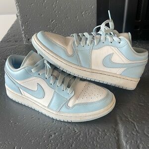 Light blue and white air Jordan’s